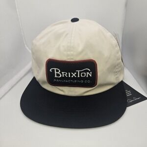 Brixton Grade Hp Snapback Hat in Off White with Black NWT